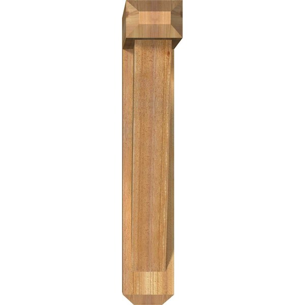 Traditional Craftsman Rough Sawn Bracket W/ Offset Brace, Western Red Cedar, 6W X 22D X 34H